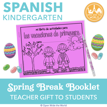 Preview of Spanish Dual Language Kindergarten Spring Break Activity Pack