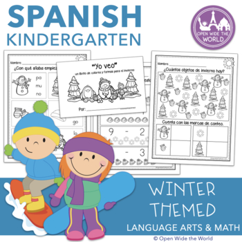 Preview of Spanish Dual Language Kindergarten Winter Mega-Pack