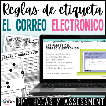 Preview of Spanish E-mail Etiquette - Buen Uso del Correo Electrónico PPT y actividades
