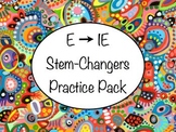Spanish E to IE Stem-changing Verbs Practice Worksheets Pack