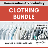 Spanish EDITABLE Clothing Vocab & Conversation Bundle (w/E