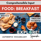 Spanish | EDITABLE Food: Breakfast Vocabulary Lesson (w/ E