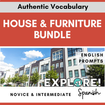 Preview of Spanish EDITABLE House & Furniture Vocab Bundle (w/English prompts)