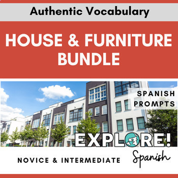 Preview of Spanish EDITABLE House & Furniture Vocab Bundle (w/Spanish prompts)