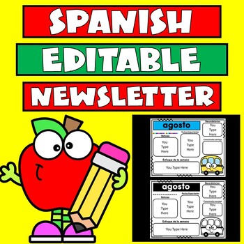 Preview of Spanish EDITABLE Newsletter