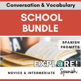 Spanish EDITABLE School Vocab & Conversation Bundle (w/Spa
