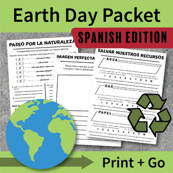Preview of Spanish Earth Day Activities Packet  | Actividades del Día de la Tierra