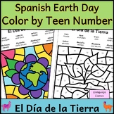 Spanish Earth Day Color by TEEN Number El Día de la Tierra