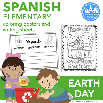 Preview of Spanish Earth Day Coloring & Writing el Día de la Tierra