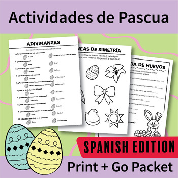 Preview of Spanish Easter Activities Packet | Actividades de Pascua