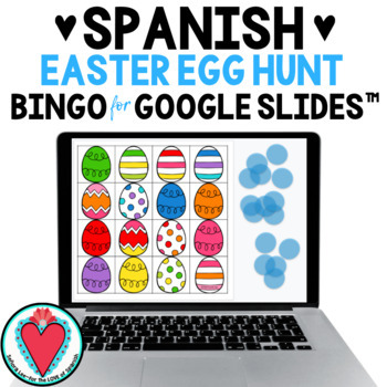 Preview of Spanish Easter Activity - Colors in Spanish Digital Bingo Game for Google Slides