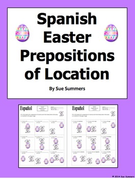 Preview of Spanish Easter Prepositions Easter Bunny and Egg - El Conejo de Pascua