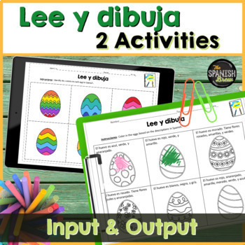 Spanish Easter activities Spanish Colors Worksheets w/ Easter Eggs