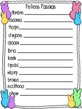 Spanish Easter/Pascua Worksheet Pack by Hannah Greathouse TPT