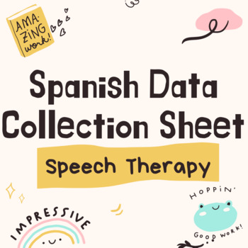 Preview of Spanish Editable Therapy Data Collection Sheet
