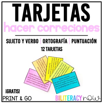 Spanish Editing Task Cards FREEBIE!