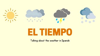 Preview of Spanish El Tiempo/La Clima (Weather) Vocab Slides - Nouns & Expressions