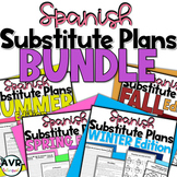 Emergency Sub Plans in Spanish Third Grade | 4 Seasons | BUNDLE