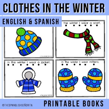 Preview of Clothes in Winter - Emergent Reader (Bilingual: Spanish & English)