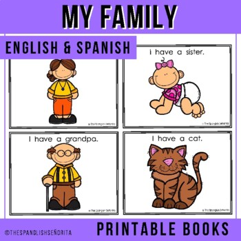 Preview of MY FAMILY - Printable Easy Reader (Bilingual: English & Spanish)