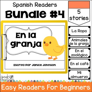 Preview of Spanish Emergent Readers & Activities for Beginners Bundle Set 4 Print & Digital