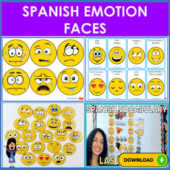 Spanish Emotion Faces Flashcards