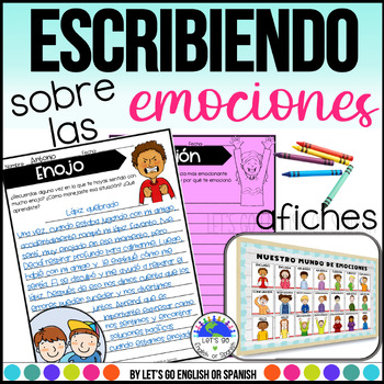 Preview of Spanish Emotions Writing Prompts - Posters Escritura Emociones y Sentimientos