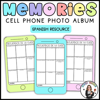 Preview of Spanish End of Year | iphone Memories Photo Book | Bulletin Board or Class Book