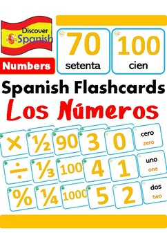 Spanish numbers flash cards