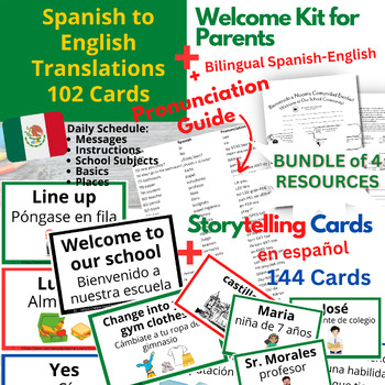 Preview of Visual Schedule & Daily Routine Cards in Spanish + 3 other Spanish Resources