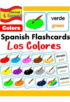 Preview of Spanish Vocabulary Flash Cards - The Colors /  Los Colores