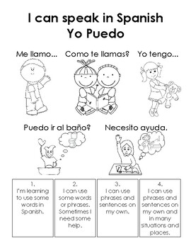 Spanish English Bilingual Rubric - Learning to speak Spanish! by Ms Em