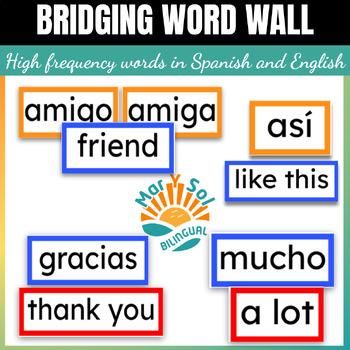 Preview of Spanish English Bilingual Word Wall First Grade Dual-Language ESL High frequency