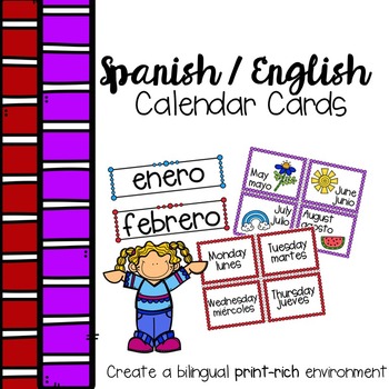 Preview of Spanish English Calendar Labels