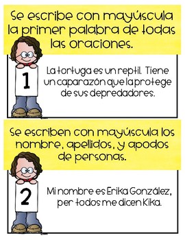 Spanish & English Capitalization Rules Posters & Task Cards by DL Store
