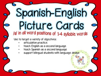Preview of Spanish-English Card Games - Words with S