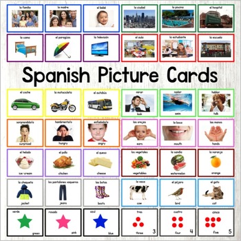 Preview of Spanish Word Cards - Spanish Flash Cards