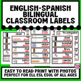 Spanish-English Classroom Environment Label Cards with Pic