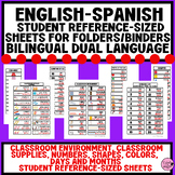 Spanish-English Classroom Label Reference Sheets for Stude