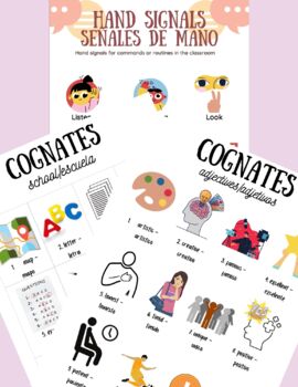 Preview of Spanish-English Cognates Vocabulary Sheets Bundle