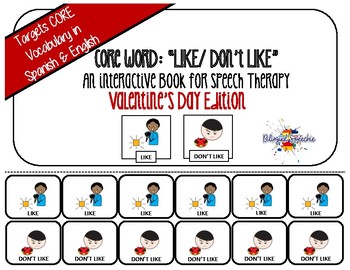 Preview of Spanish & English Core Vocabulary Book: LIKE / DON'T LIKE