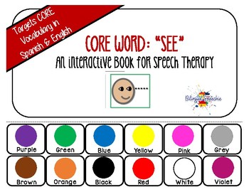 Preview of Spanish & English Core Vocabulary Book: SEE