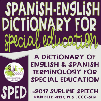 Preview of Spanish-English Dictionary for Special Education