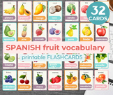 Spanish & English Fruits Cards | Watercolour Fruits Cards 