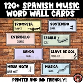 Spanish & English Music Word Wall Cards for Chorus, Band o