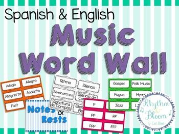 Preview of Spanish & English Music Word Wall, UK terms included