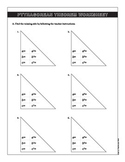 Spanish - English Pythagorean Problems Worksheet