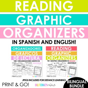 Preview of BUNDLE  Bilingual Graphic Organizers - Distance Learning - Spanish & English