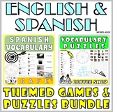 Spanish English Vocabulary Games Puzzles Flash Cards CAFE