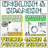 Spanish English Vocabulary Games Puzzles Flash Cards CRAFTS